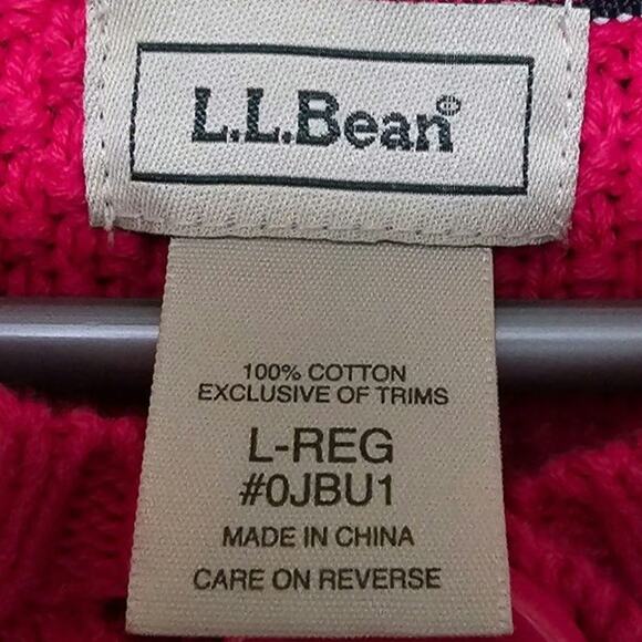 L.L. Bean Cardigan Sweater Women's Size L Pink Button-Up Barbiecore Casual - Picture 6 of 7